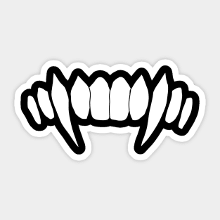 Cartoon monster white sharp teeth fangs Sticker